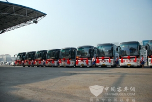 福田天然氣客車走進(jìn)阜陽運輸集團(tuán)